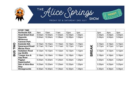 bus timetable alice springs